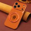 Applicable To Apple 16/17promax Mobile Phone Case, High-end Leather Pattern iPhone15 Magnetic Suction Bracket 14 Anti-drop Case 13