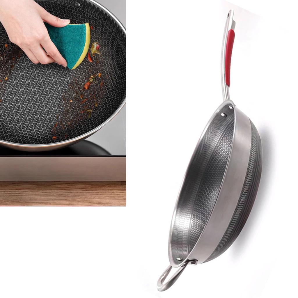 Edelstahl Bratpfanne Gleichmäßig Erhitzt Runder Boden Umweltfreundliches Kochen Sautépfanne Küchengeschirr