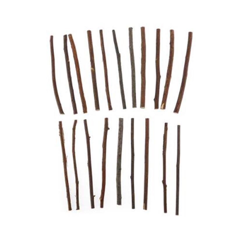 20 Stück Original Kleine Holzstäbchen Runde Holzäste Holzstäbchen DIY-Materialien für Garten Hochzeit Tischdekoration