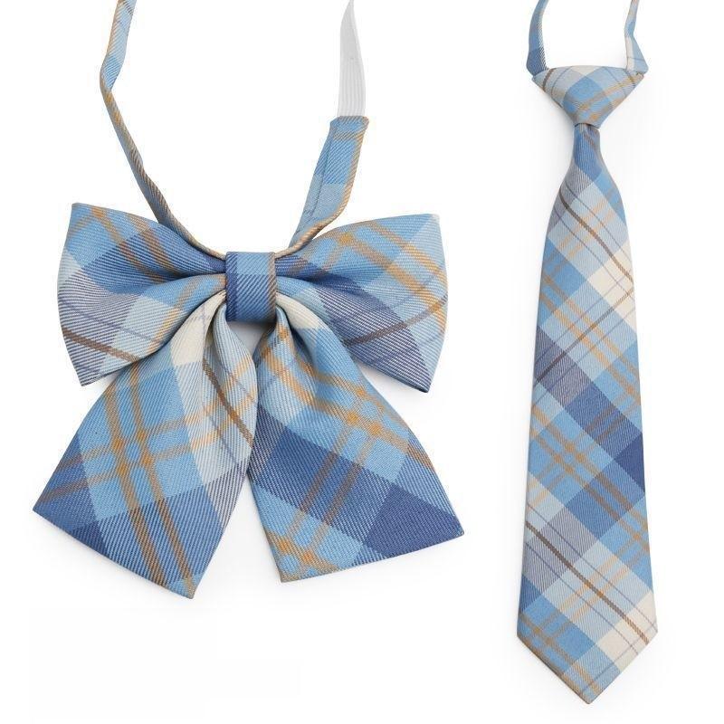 Childrens School Uniform Tie With Gingham Pattern Design For Graduation Photo Shoots