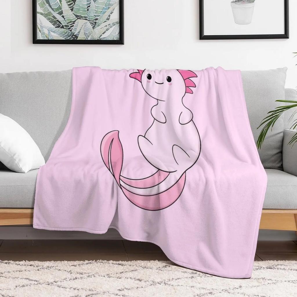cute axolotl cute axolotl design Throw Blanket Cozy Throw Blanket for Bed Sofa Chair