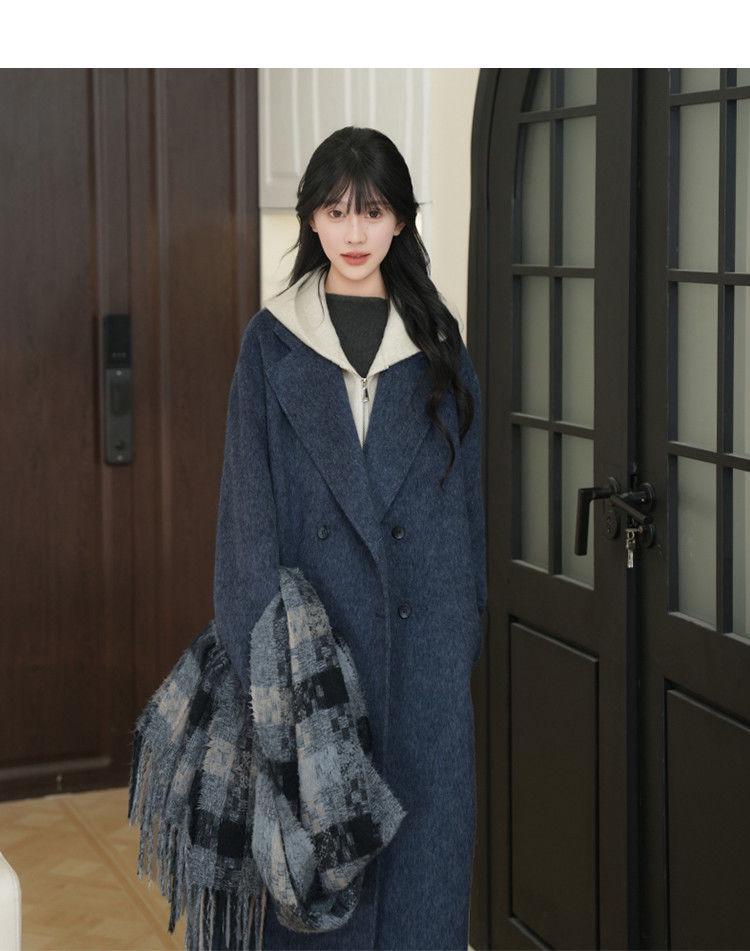 Korean-Style Double-Sided Wool Coat: Elegant, Versatile, Loose-Fitting, Long Women's Outerwear for Autumn and Winter