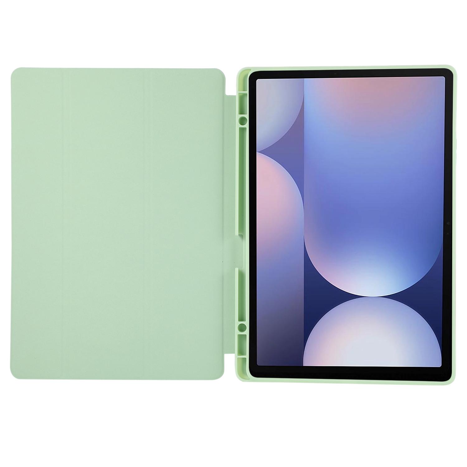 

Чохол для Samsung Galaxy Tab S10+ з відділенням для стилуса, однотонний, трискладний стенд, PU шкіра+TPU, чохол для планшета Black