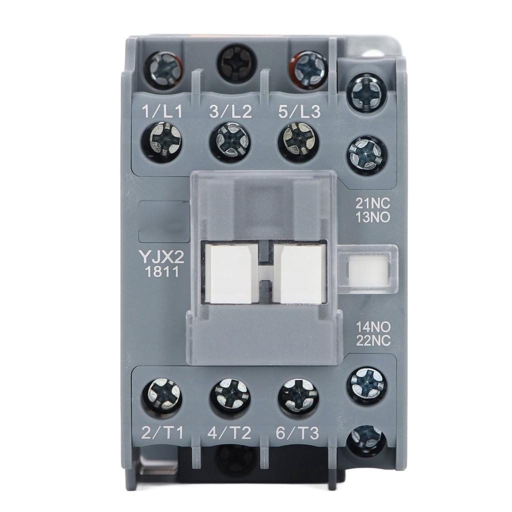 AC Contactor 3 Pole 1NO 1NC 18A Rail Mount Silver Contact Low Voltage Motor Controller 220V