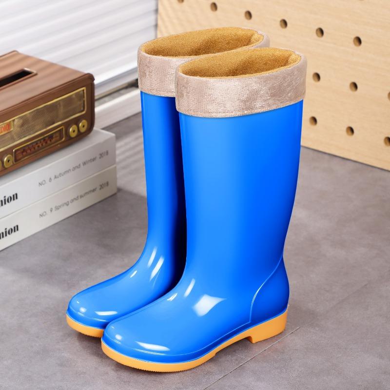 Women's high rain boots labor boots lightweight PVC non-slip mesh yarn inner women's rain shoes back kitchen cleaning water boots rubber shoes
