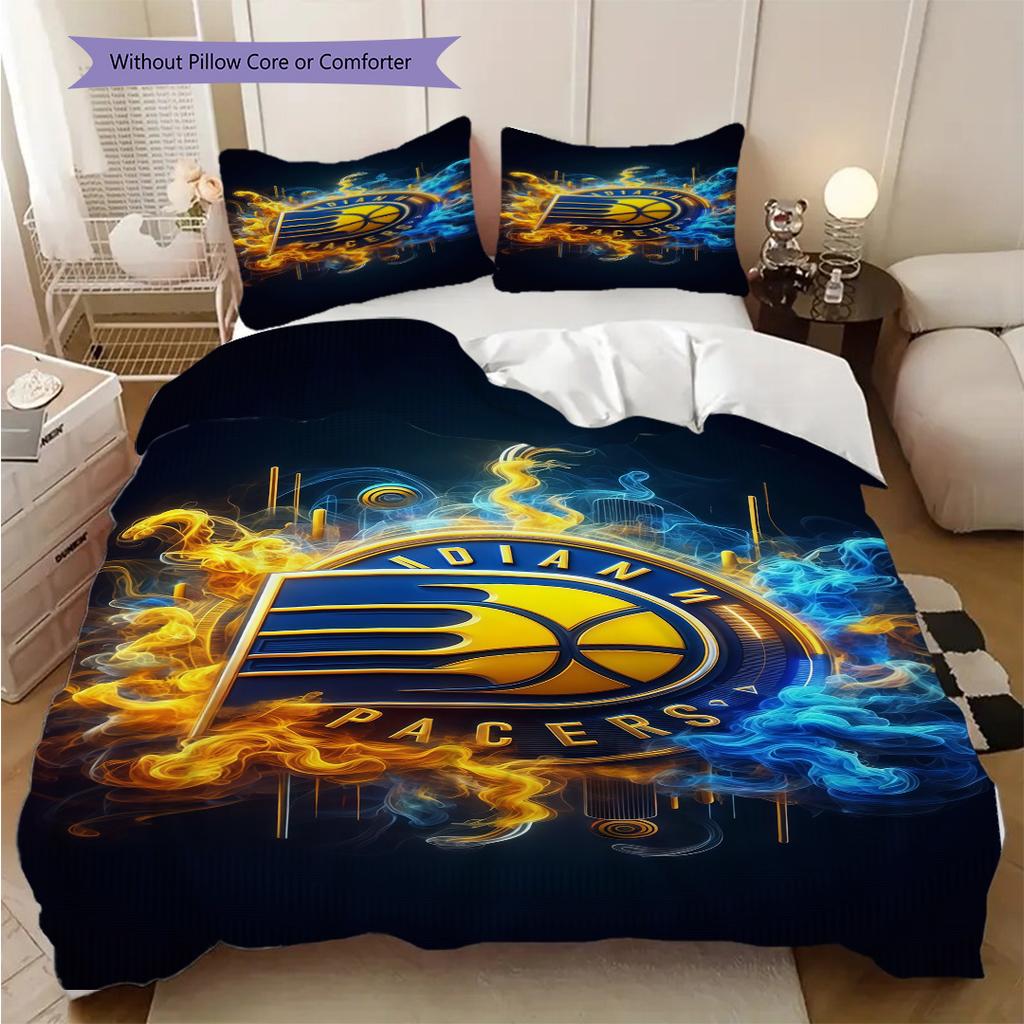 Indiana Pacers Bold Dynamic Bedding(1 * Duvet Cover + 2 * Pillowcase, Without Core) Duvet Cover and Pillowcase Soft and Comfortable