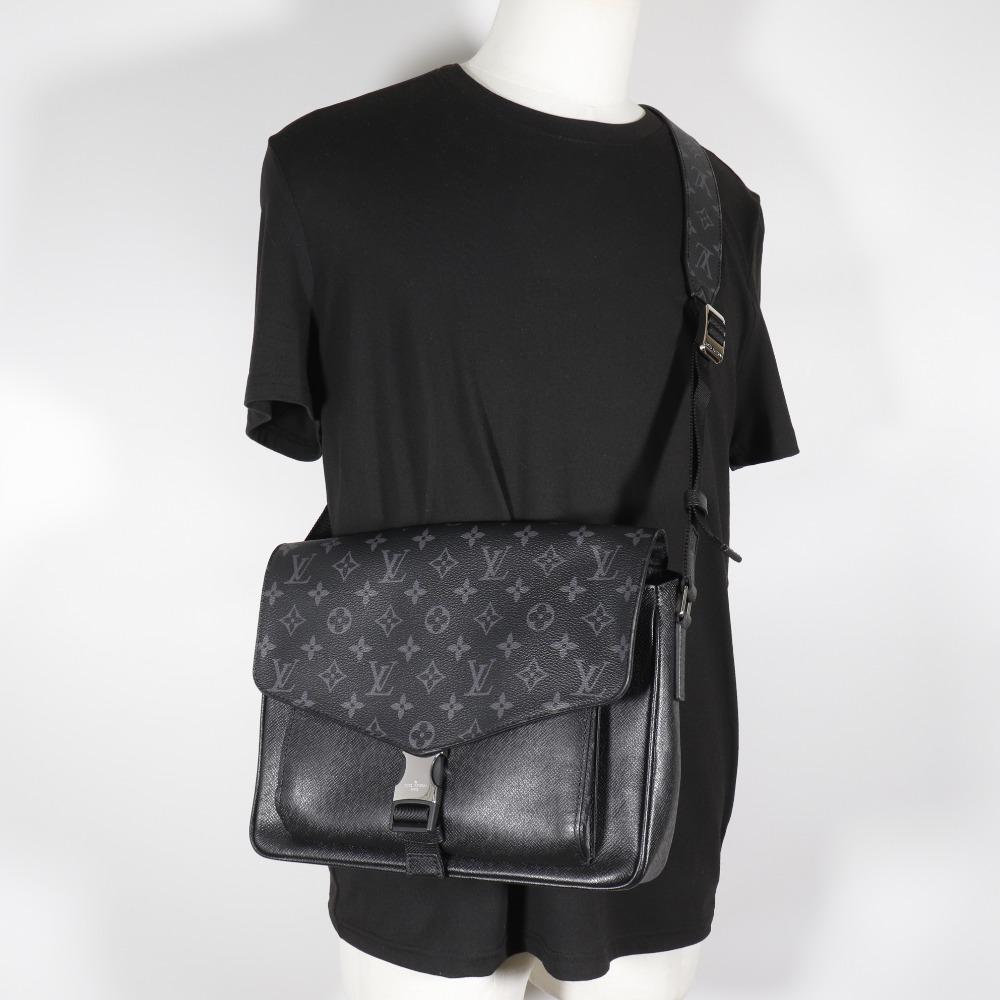 Louis Vuitton Taigalama Shoulder Bag M30746 Messenger Bag Black Taiga/Monogram Eclipse Canvas Mens Used