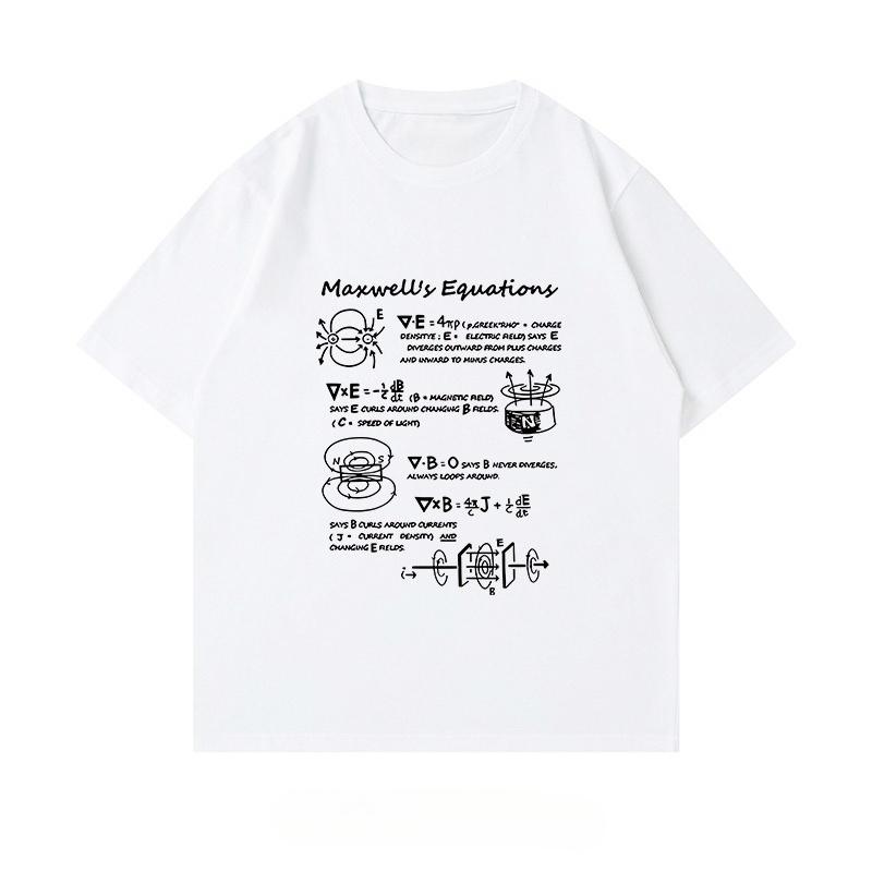 The Latest 2026 Magnetic Formula Pattern Printed Fashionable Casual Shortsleeved Mens and Womens Street Top