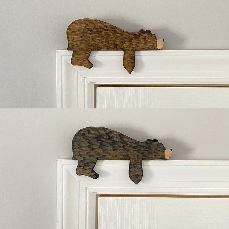 

1Pc Funny Wooden Decorations Door Topper Animal Brown Bear Door Topper Ornament New