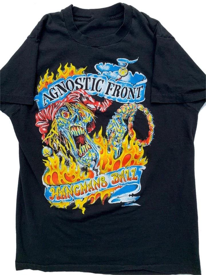 

AGNOSTIC FRONT 1992 Hangmans Ball Short Sleeve Shirt All size E198 S
