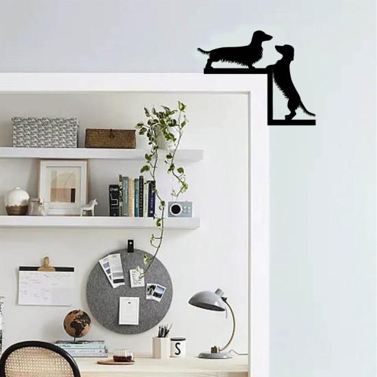 Pet Silhouette Door Top Decoration Contour Design Wall Plaque Easy Installation Animal-themed Door Accessory