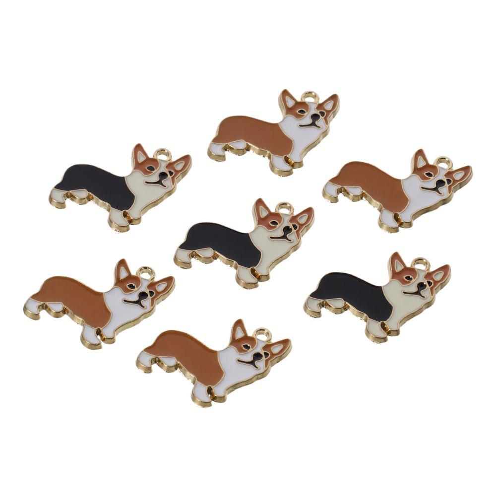 20pcs 23*24mm Funny Puppy Charms Black and Orange Alloy Animal Charms  for Making Jewelry Crafts