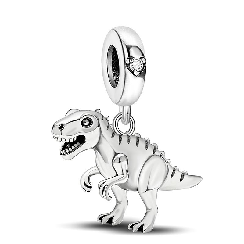 

925 Silver Dinosaur Pig Cat Playing Animal Series Charms Beads Fit Original Pan Bracelet High Quality DIY Jewelry