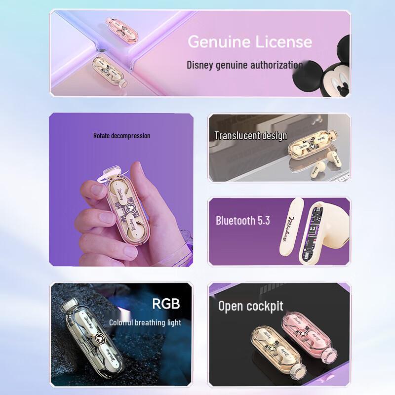 Disney DW-Q18 Wireless Half-in-ear Bluetooth Earphones