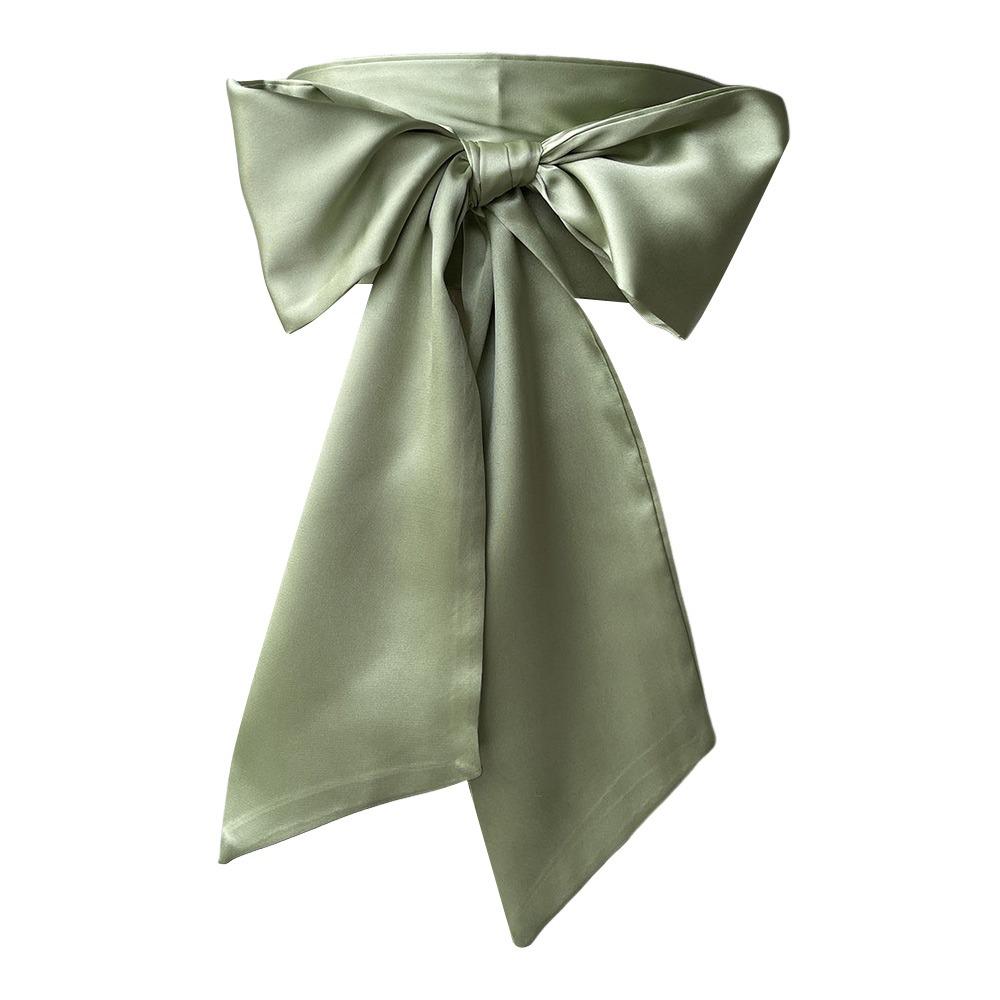 

Модный атласный шелковый корсетный пояс с бантом, широкий пояс-кушак из ткани с бантом, шнуровка, поясная лента, поясные ремни, пояс для талии темно-зеленого