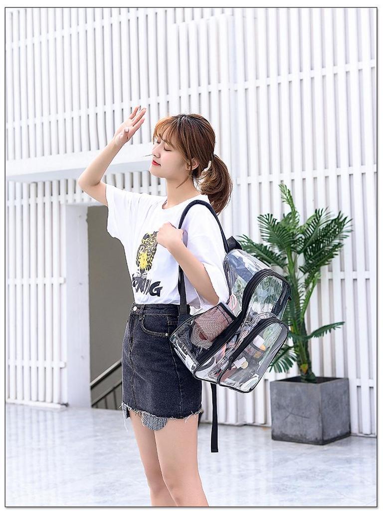 Eco-friendly PVC Transparent Ita Backpack - Unisex Waterproof School & Outdoor Bag