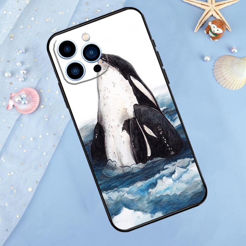 

Чехол-кит косатка для iPhone 17 Pro Max 16 14 13 12 11 15 Pro Max Plus 12 13 Mini 16e 17 Air Задняя крышка iPhone 16e