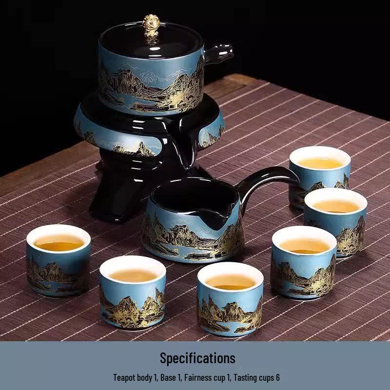 Ceramic Stone Mill Semi-Automatic Kung Fu Tea Set