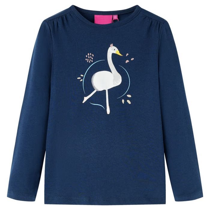 T-shirt enfants à manches longues bleu marine 92/104/116/128/140