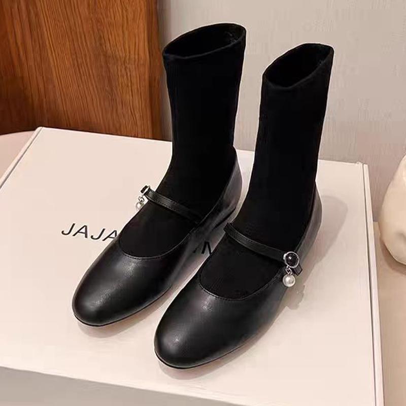 

Flats Women Ankle Boots Designer Luxury Shoes Winter Cozy Woman Boots 2025 New Elegant Dress Chelsea Boots De Mujer 40 чёрный