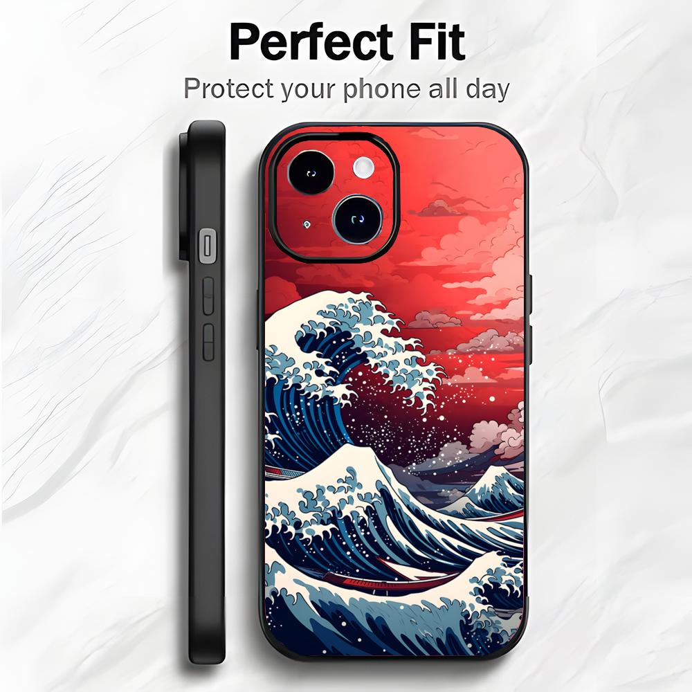 Japanese Art Great Wave Off Kanagawa Phone Case Phone Case Soft Packaging Lightweight For iPhone17 16 15 14 13ProMax