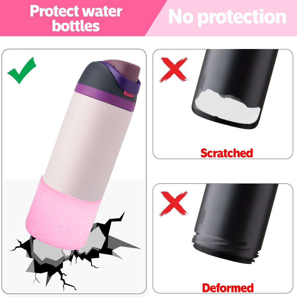 Silicone Water Bottle Boot For Owala 24oz 32oz 40oz Anti-Slip Protective Sleeve Bottom Bumper Protector Twist And Flip Cup Holders 5
