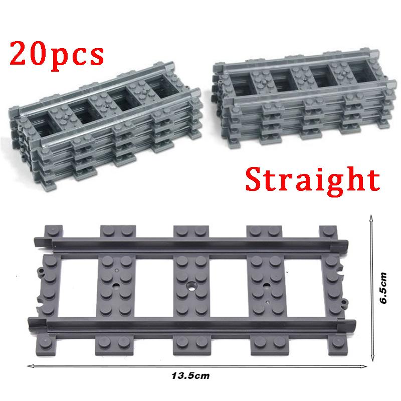 MOC City Block Switch Cross Forked Curved Rails Construction Brick Train Rail Curve Tracks R56 R72 R88 R104 Creative DIY Toy