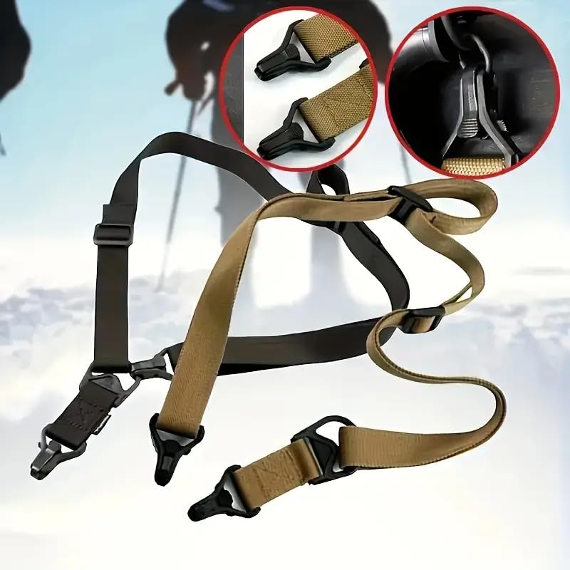 ms3 Type Double Point Shoulder Black Green Khaki [THREE RABBITS] Two-Point Strap, (BK) / (OD) / (DE) (Khaki)