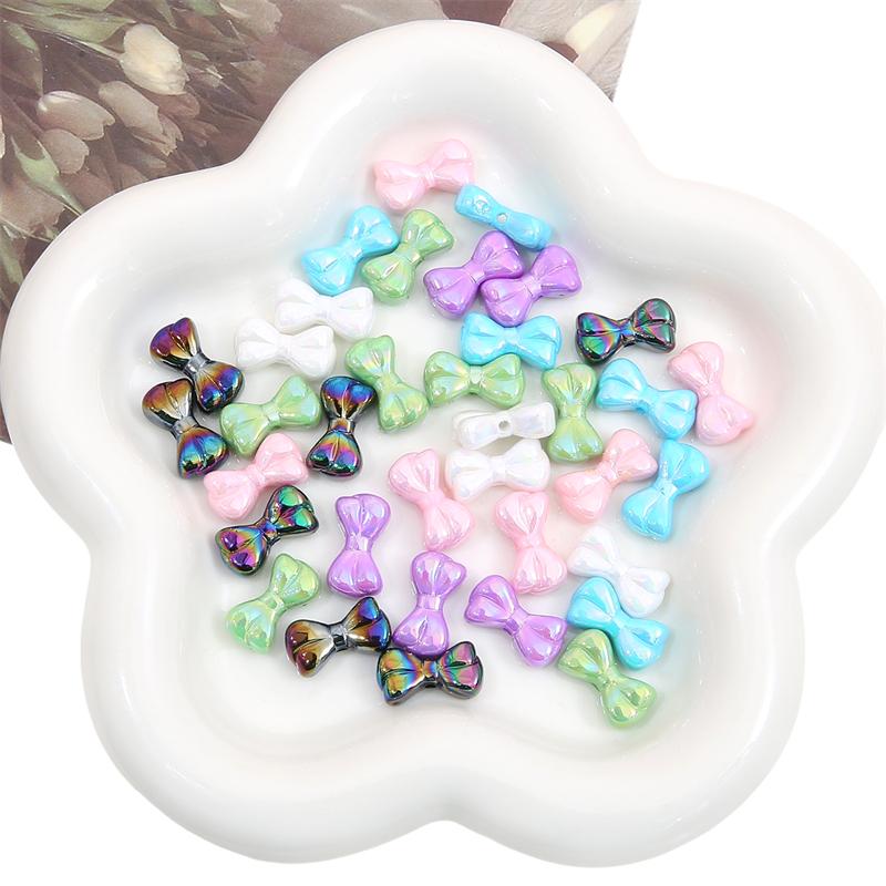 500Pcs Acrylic Beads Bow Charms Beads For DIY Bracelet Necklace Jewelry Making