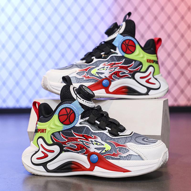 Spot mesh luminous children's rotating dunk sneakers medium and large children's student sneakers youth sports shoes