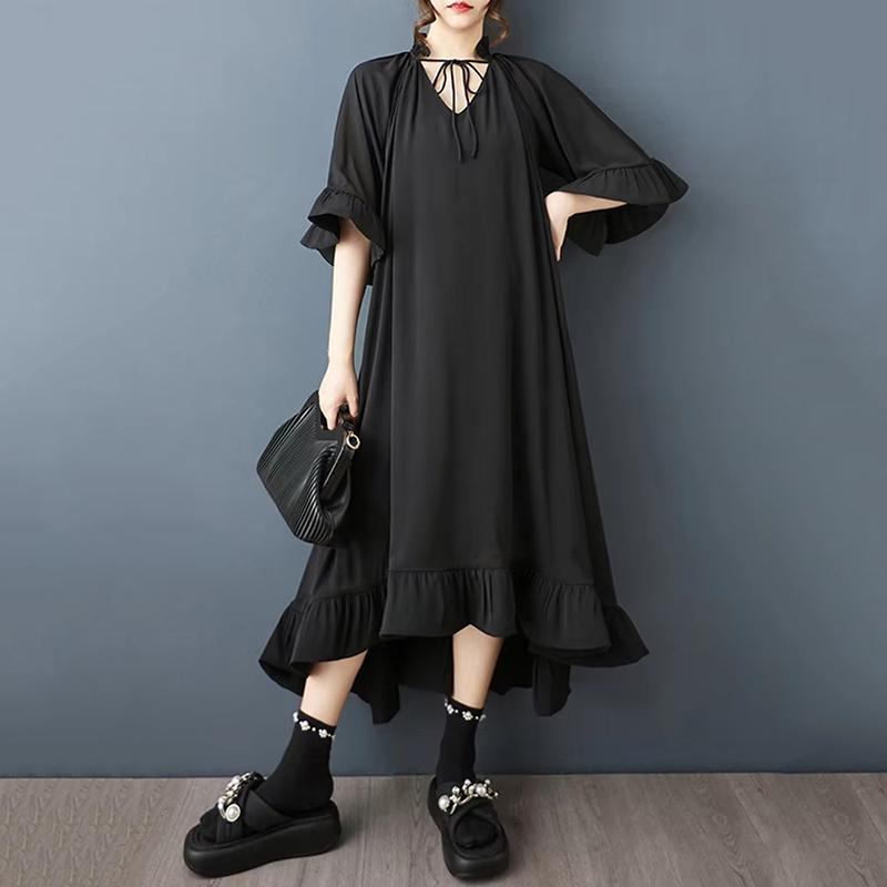 Xitao Drawstring Irregular Loose Dress ZMY1387