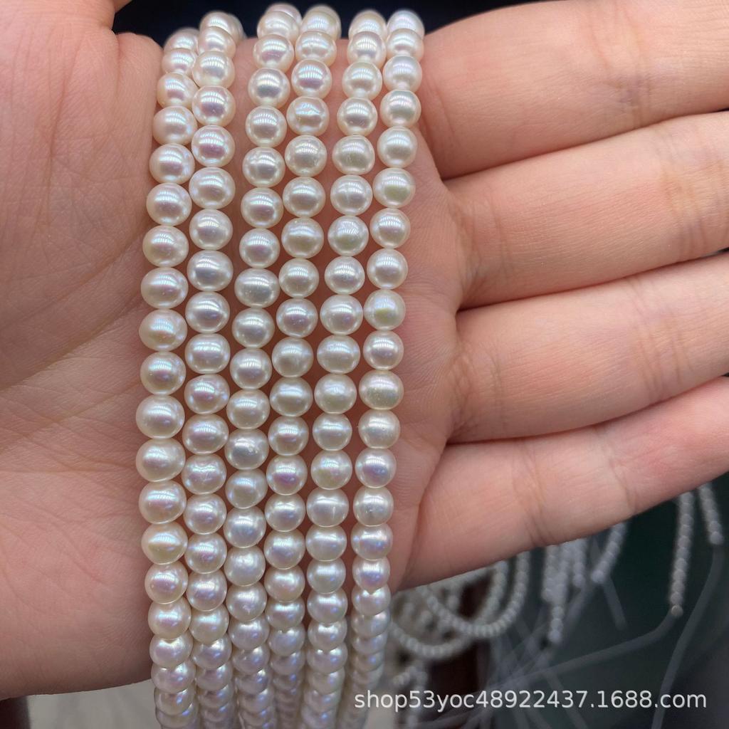 High Luster 5-6mm Near Round Freshwater Pearls - Semi-Finished for DIY & Handmade Creations
