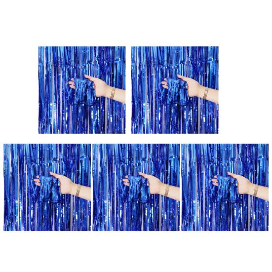 Sparkling Foil Fringe Curtains 1x2m Metallic Streamer Backdrop for Wedding