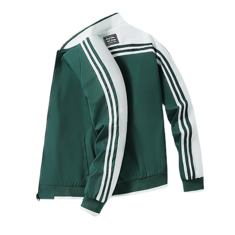 Sports Men's Jacket Spring and Autumn Outdoor Korean Version Trench Coat Loose Fat Casual Hooded Jacket Men