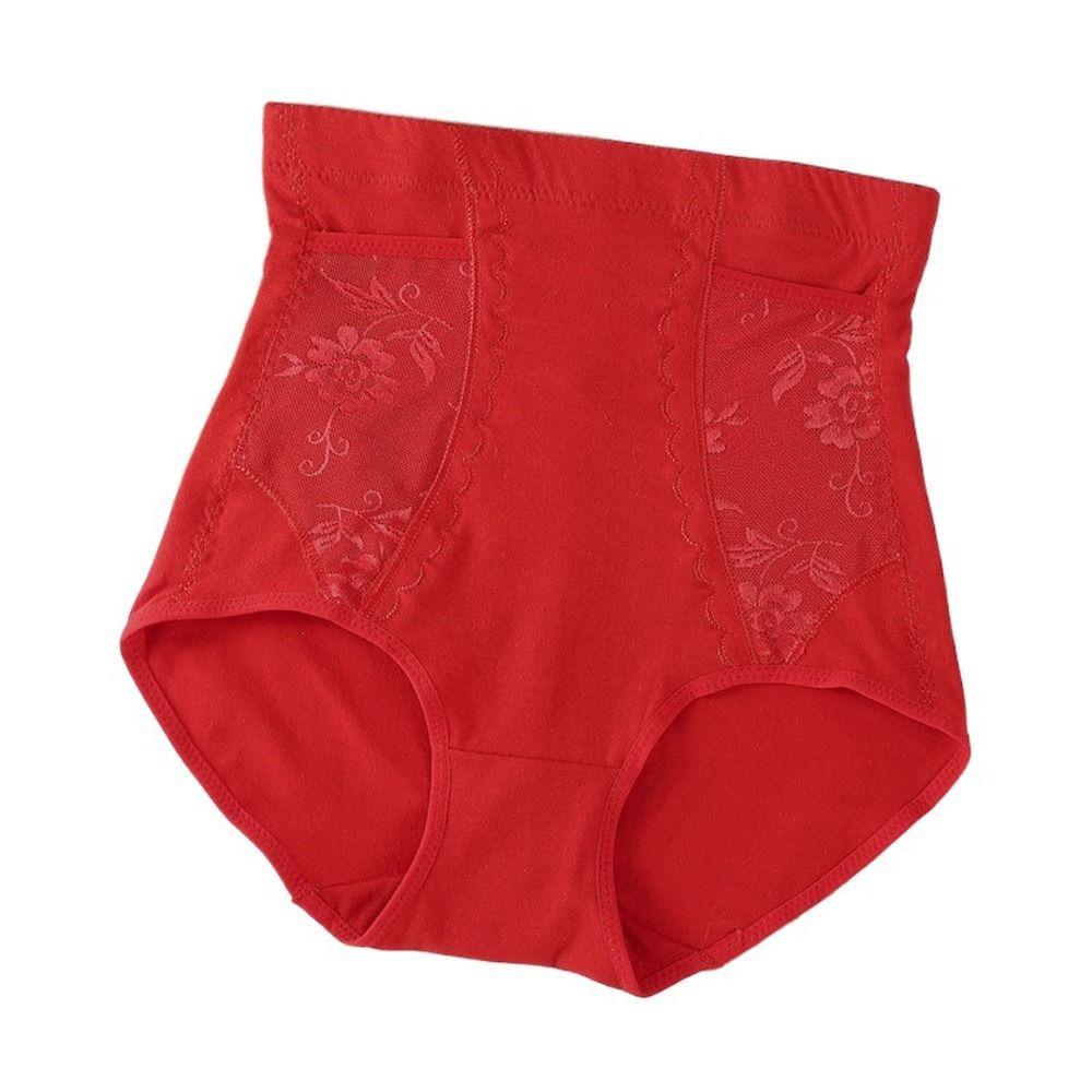 

Flower Underpants Shapewear Hip Lifting With Pocket Slimming Panties Tighten Abdomen High Waist Briefs Female Lingerie XXS&1pc червоний