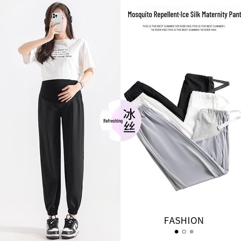 Maternity Spring/Summer Slimming Ice Silk Belly Support Pants