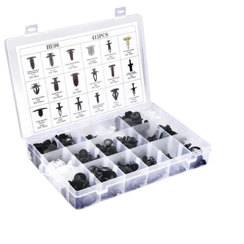 

415/420Pcs Car Bumper Retainer Clips Fender Hole Rivets Universal Door Trim Panel Fastener clips Screw Mix Size Auto Tool
