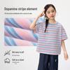 Girl's Striped Short Sleeve T-Shirt with 3D Patch