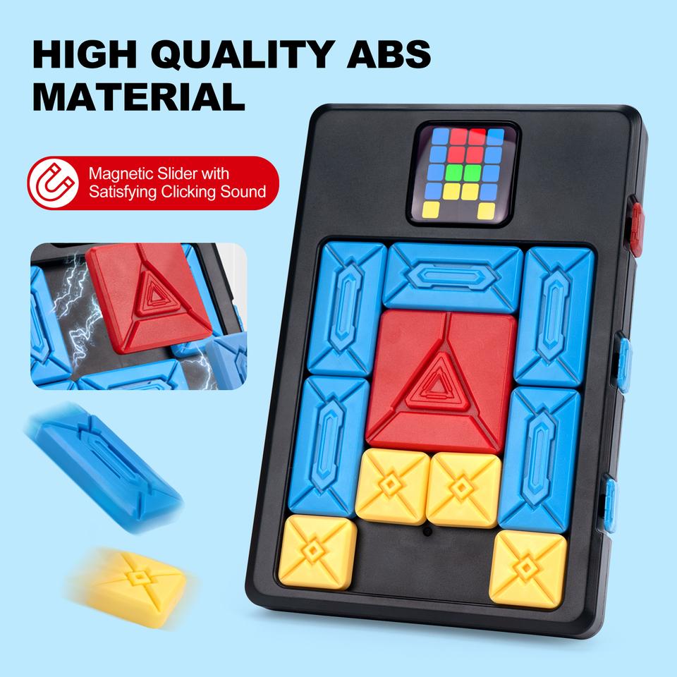 Educational Huarong Road Magnetic Suction Sliding Puzzle Toy 500+ Levels Logical Thinking Training Game Challenge for Adult Kids