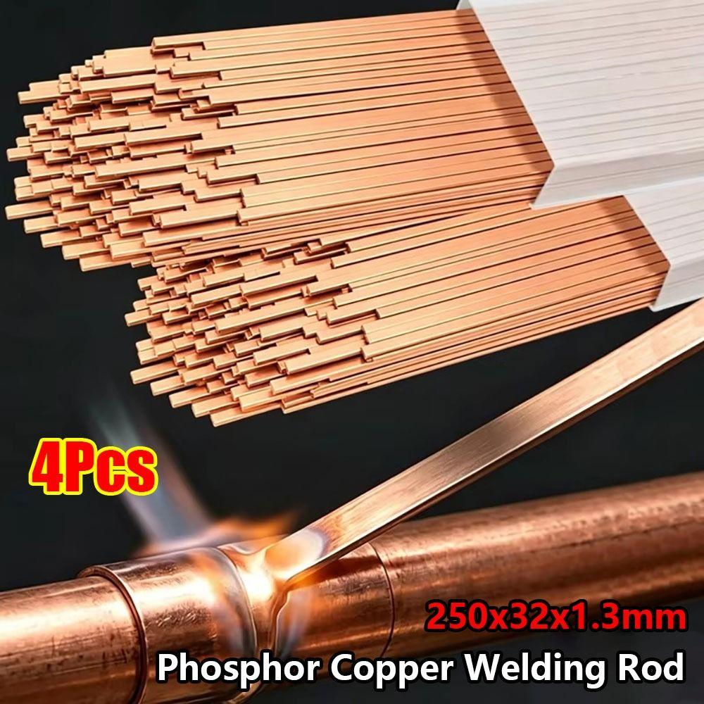 4Pcs 250mm Phosphor Copper Welding Rod  for Mechanical Repair and Refrigeration Equipment