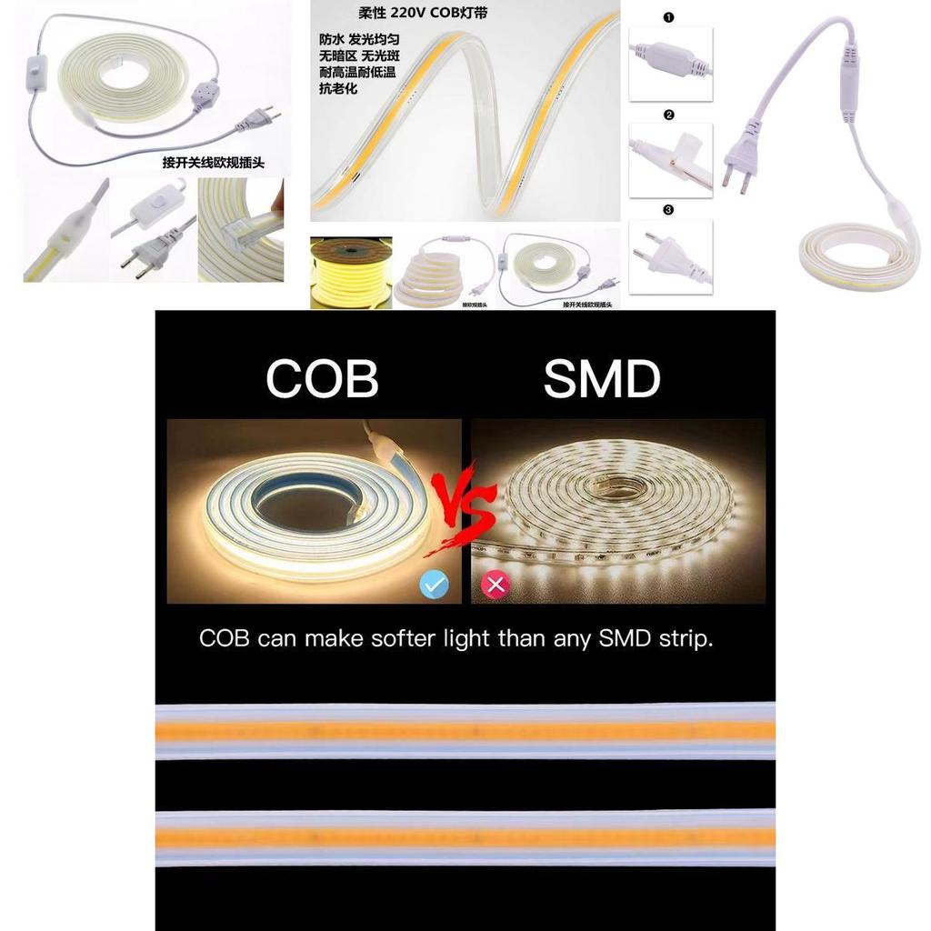 High Voltage Cob Light Strip With 220v 110v 288 Leds 360 Leds For Ceiling And Showcase