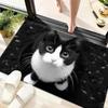 Black and White Tuxedo Cat Bath Mat, Cute Realistic Cat Print Non-Slip Absorbent Floor Rug for Bathroom  Home Decor
