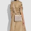 Coach Field 22 Classic Logo Print Color Block Vertical Fabric And Leather Tote Bag Women Tote White C3865-B4SHG