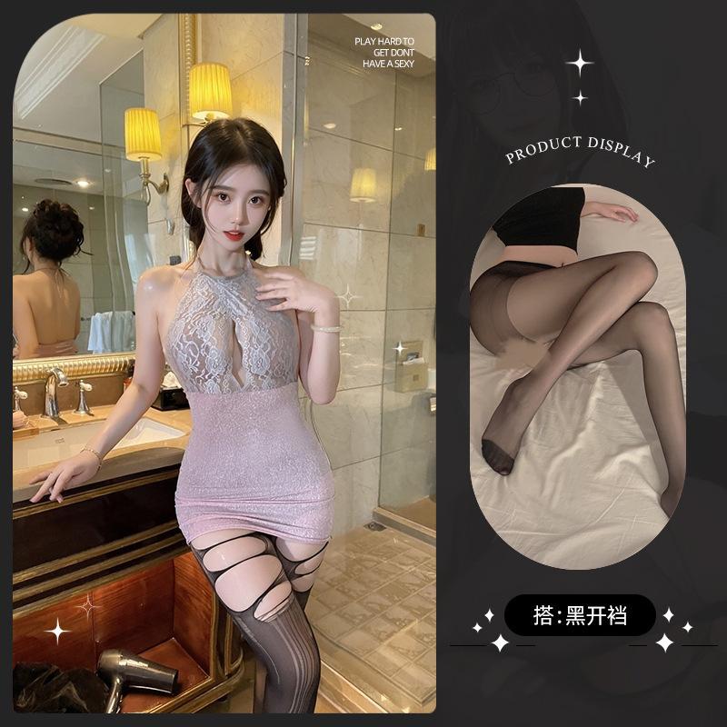 Sex underwear pure desire hottie shiny sexy neck uniform shiny temptation royal sister secretary hip skirt