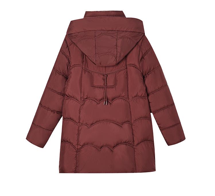 2025 Winter Women's Plus-Size Mid-Length Cotton Jacket - Warm and Fashionable for Mothers