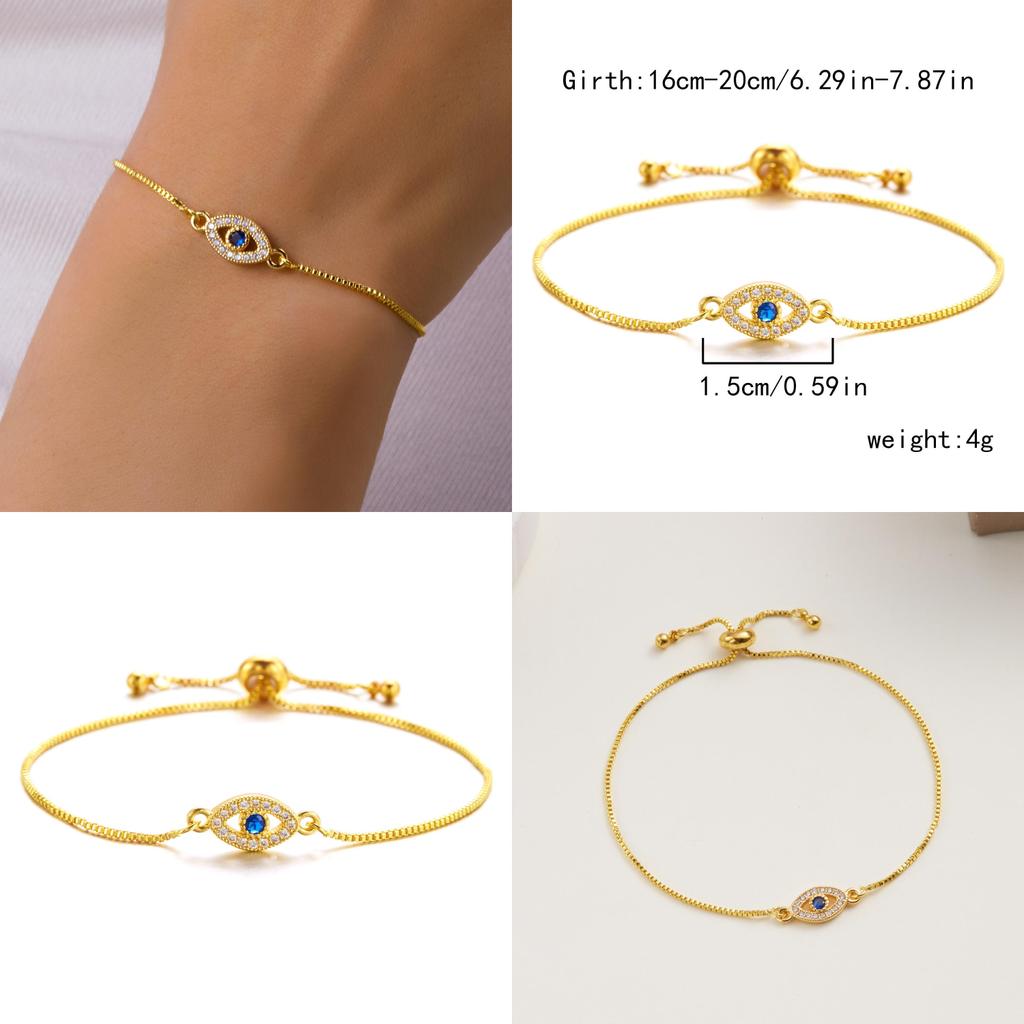 Mode Zugarmband mit blauem Augen-Design und Strassdekor für Männer Frauen Sommer