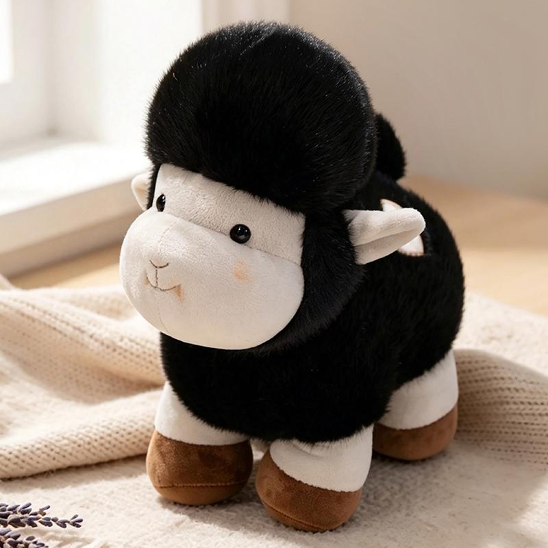 Neue sanfte kleine Lamm Plüschtiere Weiches flauschiges glückliches Haustier kleine Lamm Puppe Liebenswerter Haustierbegleiter Puppe Niedliches Geburtstagsgeschenk 25cm