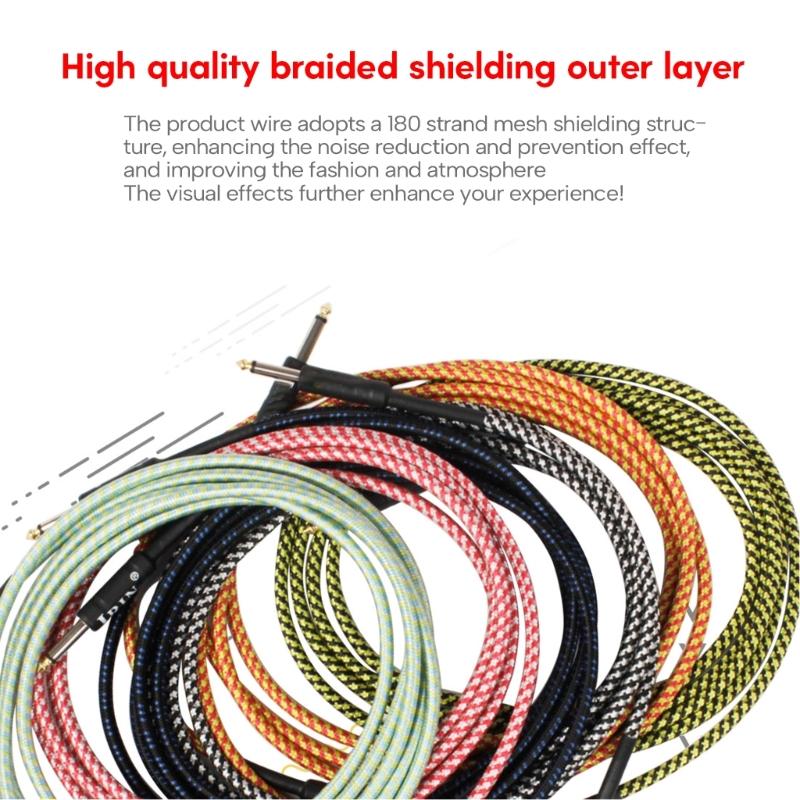 3 Meters Guitar Lead Instrument Cable Profession Noiseless Guitar Bass Cable Cord Straight To Straight Instrument Cables