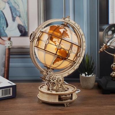 Wooden Globe Lamp 3D Puzzle Games for Birthday Gift for Kids Adults for Home Decor Building Blocks Educational Toy