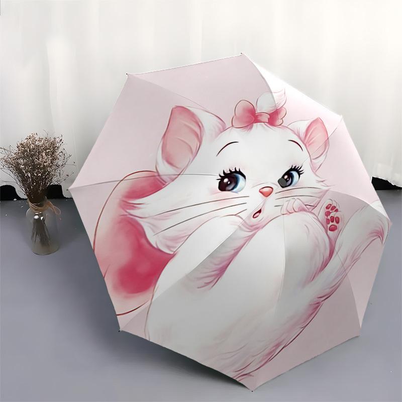 Marie,Pink Themed Automatic Opening and Closing Umbrella, Brightly Colored 8-rib Portable Umbrella, Suitable for Men and Women, A Perfect Gi